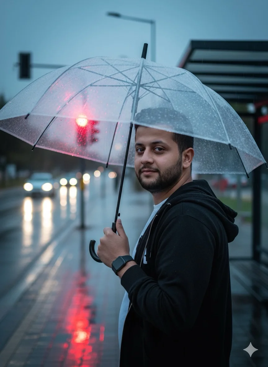 Man Looking Over Shoulder