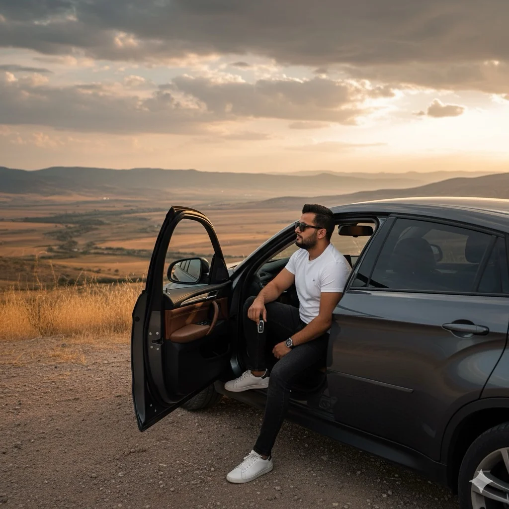 Man in BMW, Golden Hour