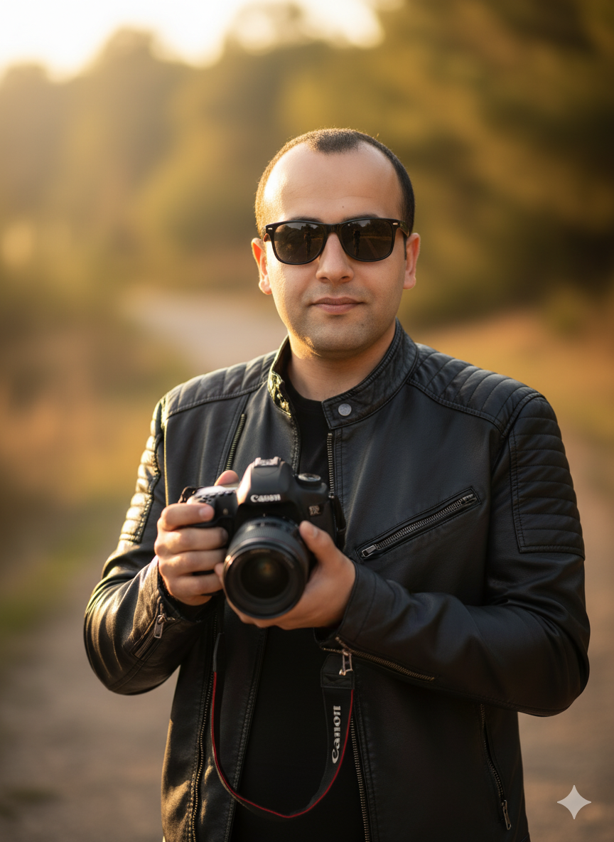 Young Man With Camera Portrait