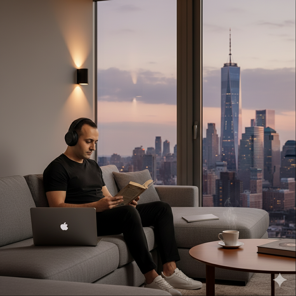 Man Reading by Window