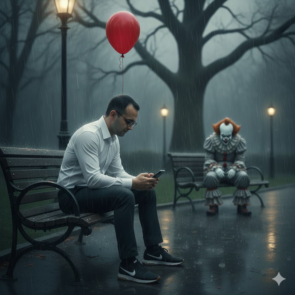 Man With Red Balloon And Pennywise